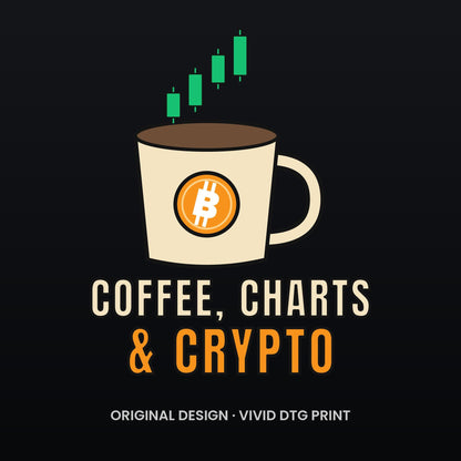 Coffee Charts and Crypto Shirt, Funny Bitcoin Coffee T-Shirt, Crypto Trader Gift, Coffee Lover Tee, Day Trader Shirt
