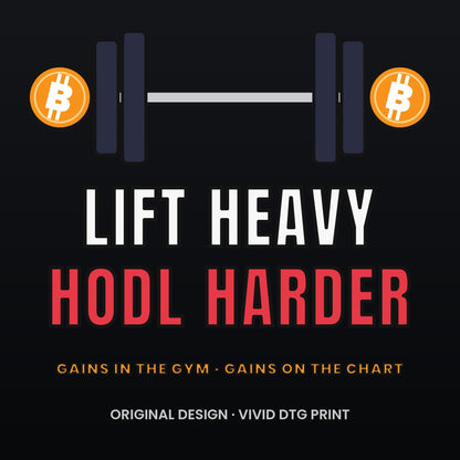 Lift Heavy Hodl Harder Long Sleeve Shirt, Bitcoin Gym Tee, Crypto Workout Shirt, Weightlifting Gift