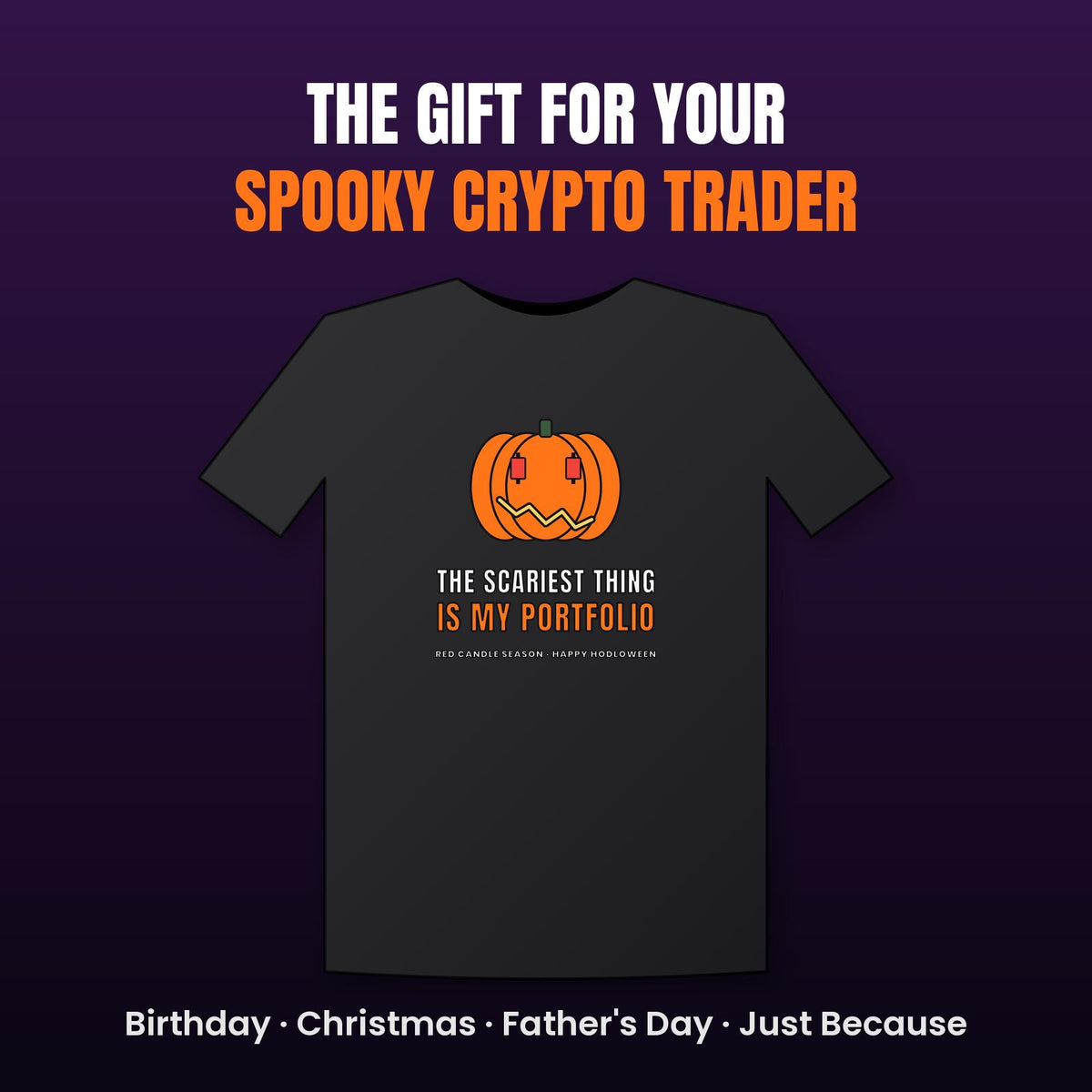 Halloween Crypto Shirt, Scariest Thing Is My Portfolio T-Shirt, Funny Bitcoin Pumpkin Tee, Crypto Trader Halloween Gift