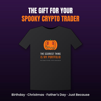 Halloween Crypto Shirt, Scariest Thing Is My Portfolio T-Shirt, Funny Bitcoin Pumpkin Tee, Crypto Trader Halloween Gift