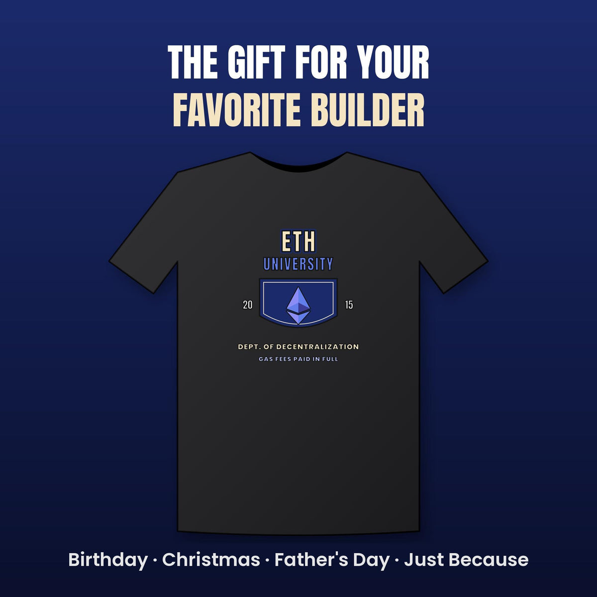 ETH University Shirt, Ethereum Varsity T-Shirt, Collegiate Crypto Tee, Crypto Student Gift, Ethereum Gift, Blockchain Shirt