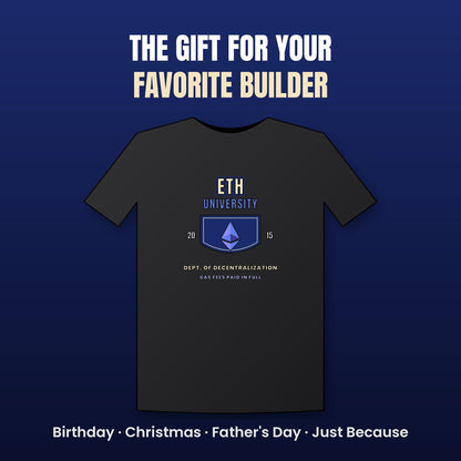 ETH University Shirt, Ethereum Varsity T-Shirt, Collegiate Crypto Tee, Crypto Student Gift, Ethereum Gift, Blockchain Shirt