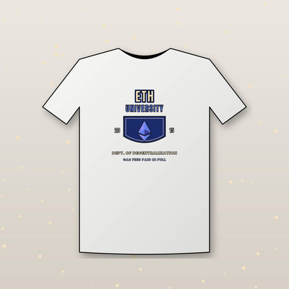 ETH University Shirt, Ethereum Varsity T-Shirt, Collegiate Crypto Tee, Crypto Student Gift, Ethereum Gift, Blockchain Shirt