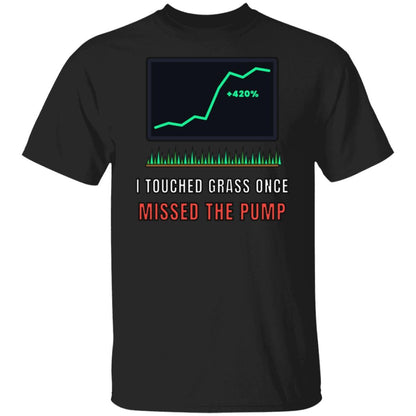 I Touched Grass Once Missed The Pump Shirt, Funny Crypto T-Shirt, Crypto Meme Tee, Trader Gift, Stock Market Shirt