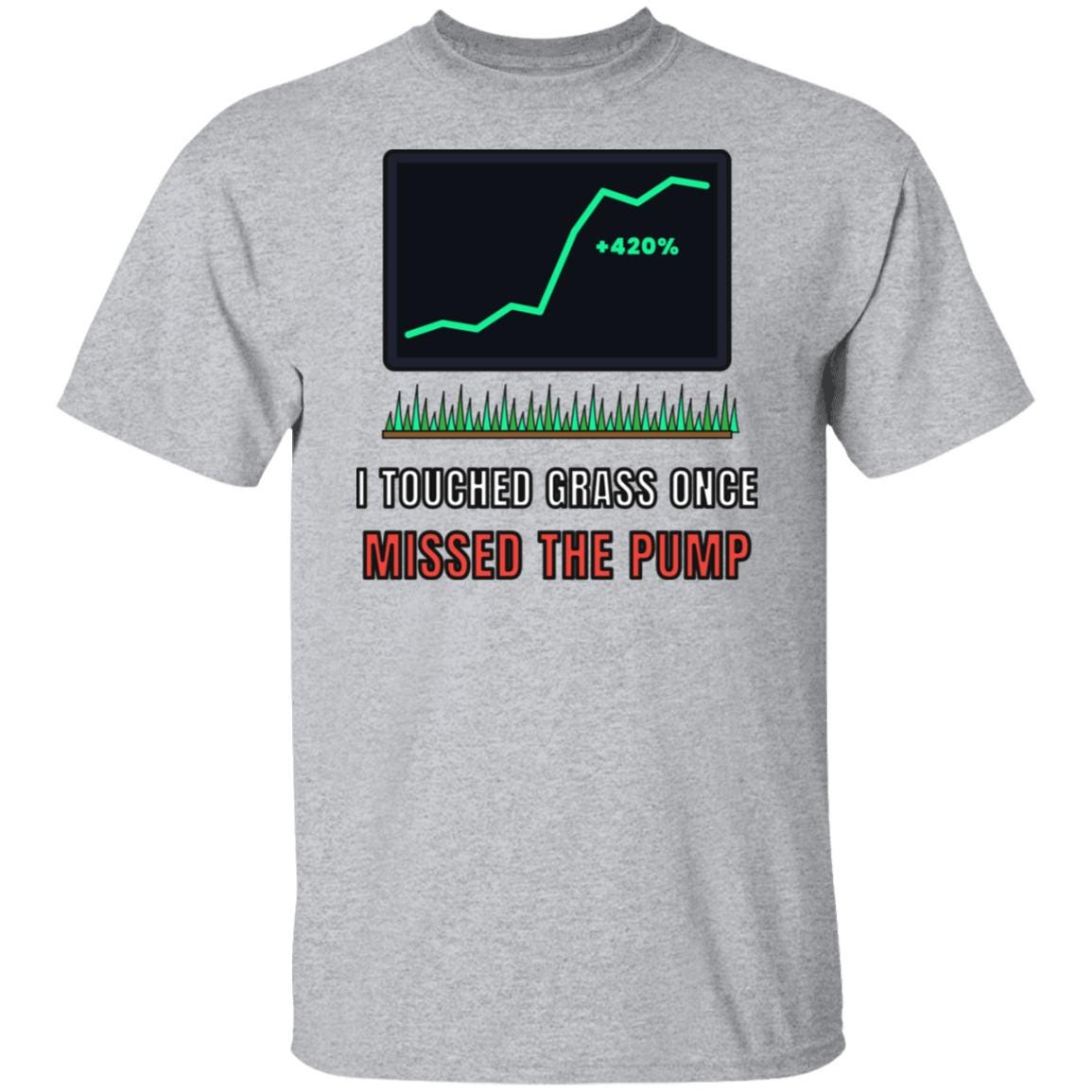 I Touched Grass Once Missed The Pump Shirt, Funny Crypto T-Shirt, Crypto Meme Tee, Trader Gift, Stock Market Shirt