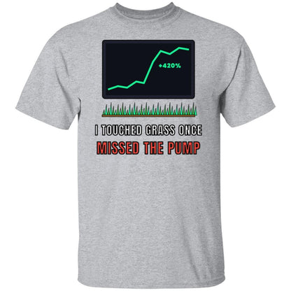 I Touched Grass Once Missed The Pump Shirt, Funny Crypto T-Shirt, Crypto Meme Tee, Trader Gift, Stock Market Shirt