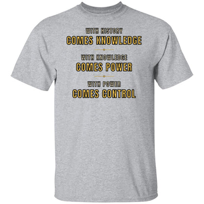 With History Comes Knowledge Shirt, Knowledge Is Power Quote Tee, Motivational T-Shirt, History Buff Gift, Inspirational Shirt