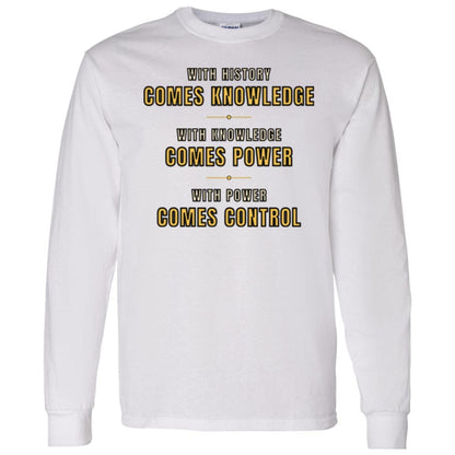 With History Comes Knowledge Long Sleeve Shirt, Knowledge Is Power Quote Tee, Motivational Shirt, History Gift