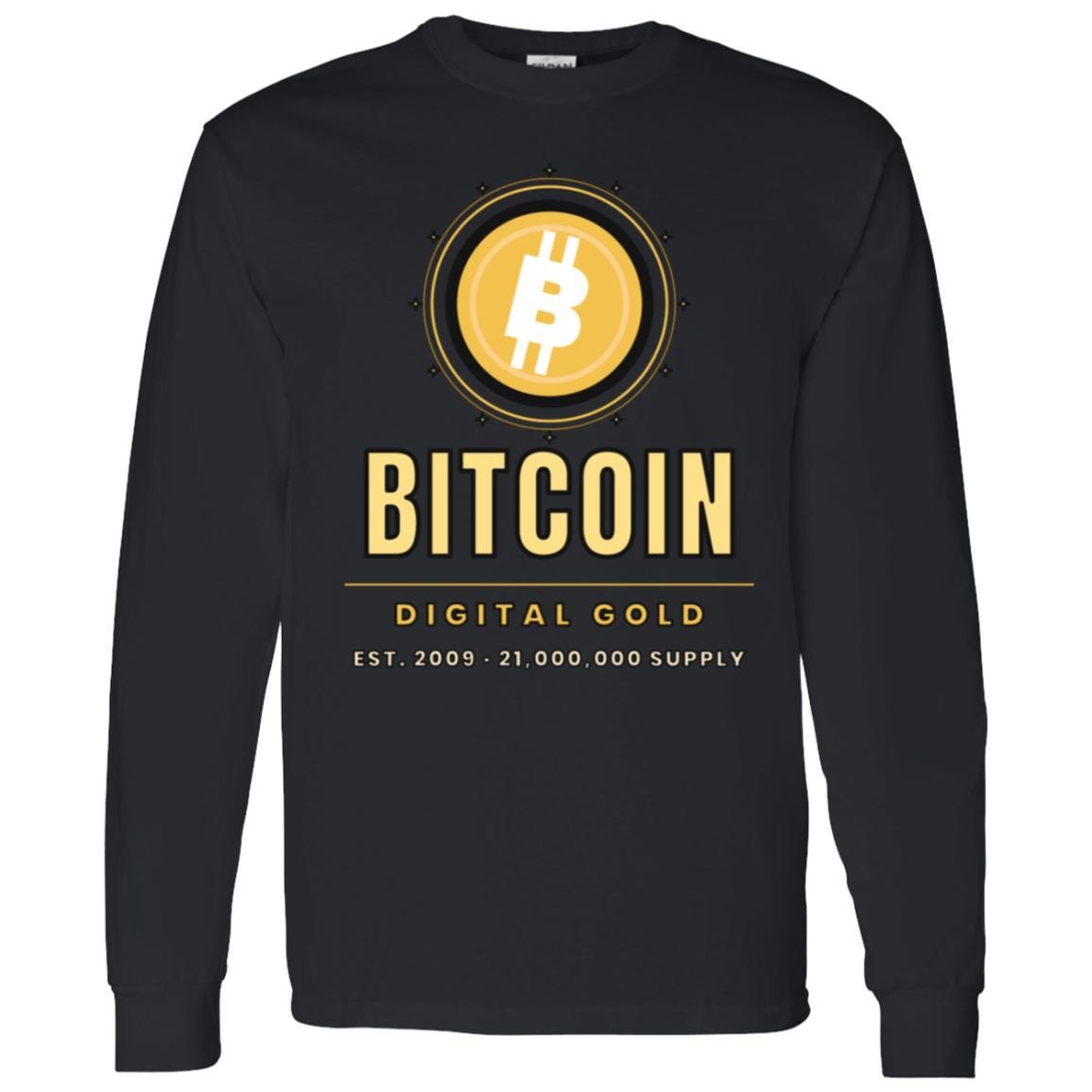 Gold Bitcoin Long Sleeve Shirt, Digital Gold Tee, Bitcoin Gift For Men, Crypto Investor Shirt, BTC Gift
