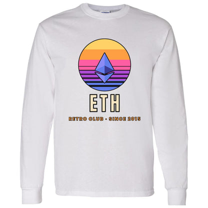 Ethereum Sunset Long Sleeve Shirt, Retro ETH Tee, Vintage Crypto Shirt, Ethereum Gift, ETH Holder Gift