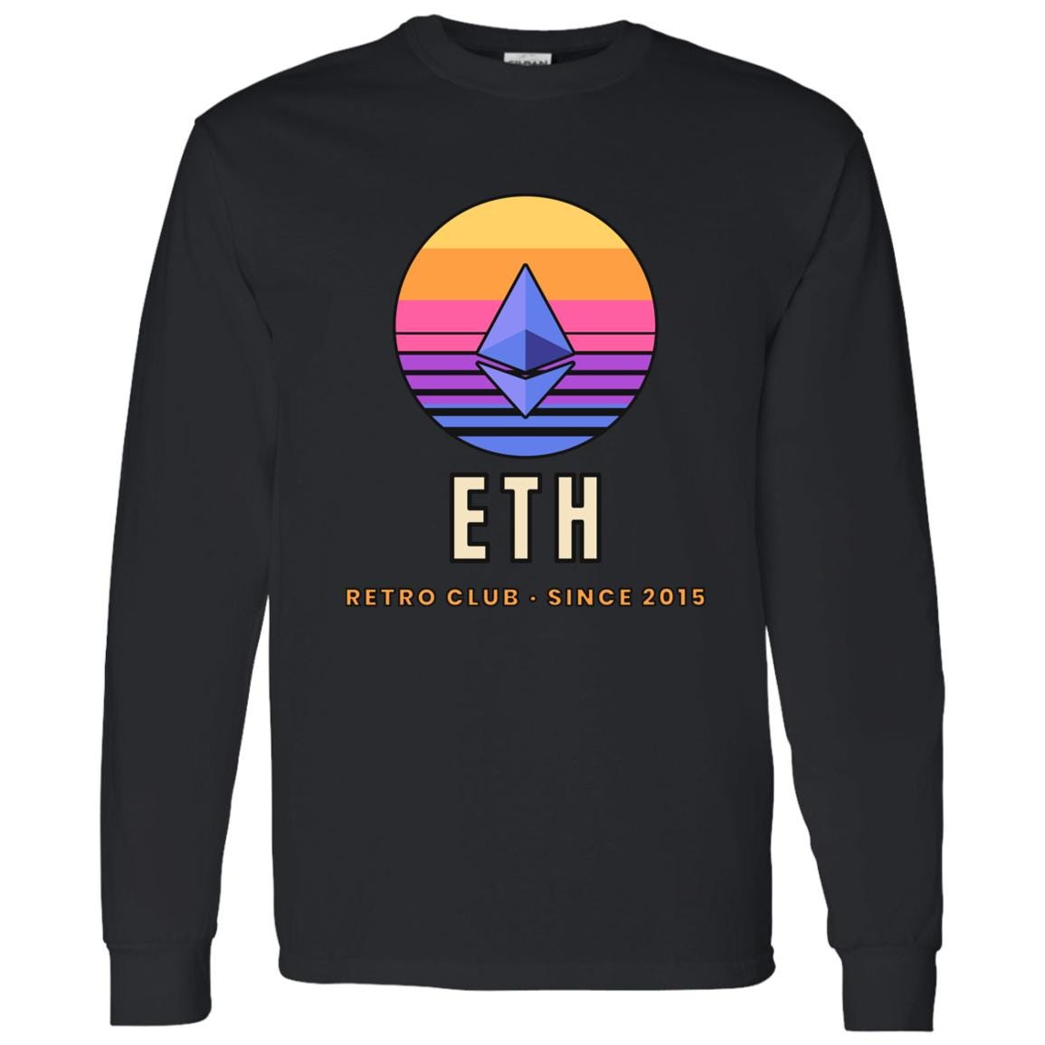 Ethereum Sunset Long Sleeve Shirt, Retro ETH Tee, Vintage Crypto Shirt, Ethereum Gift, ETH Holder Gift