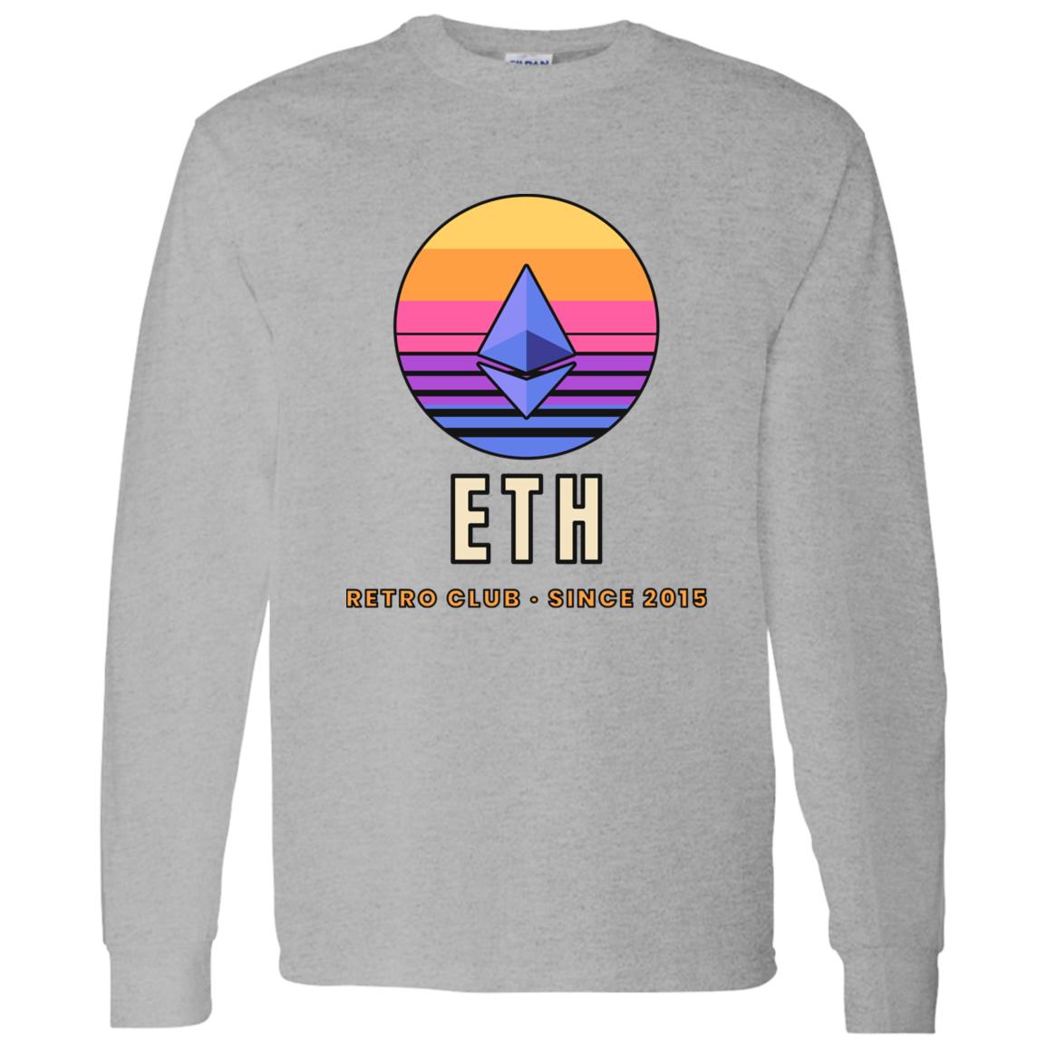 Ethereum Sunset Long Sleeve Shirt, Retro ETH Tee, Vintage Crypto Shirt, Ethereum Gift, ETH Holder Gift