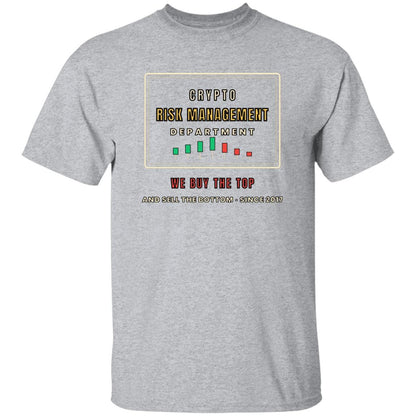 Crypto Risk Management Department Shirt, Funny Crypto T-Shirt, Buy The Top Tee, Trader Gift, Finance Humor Shirt