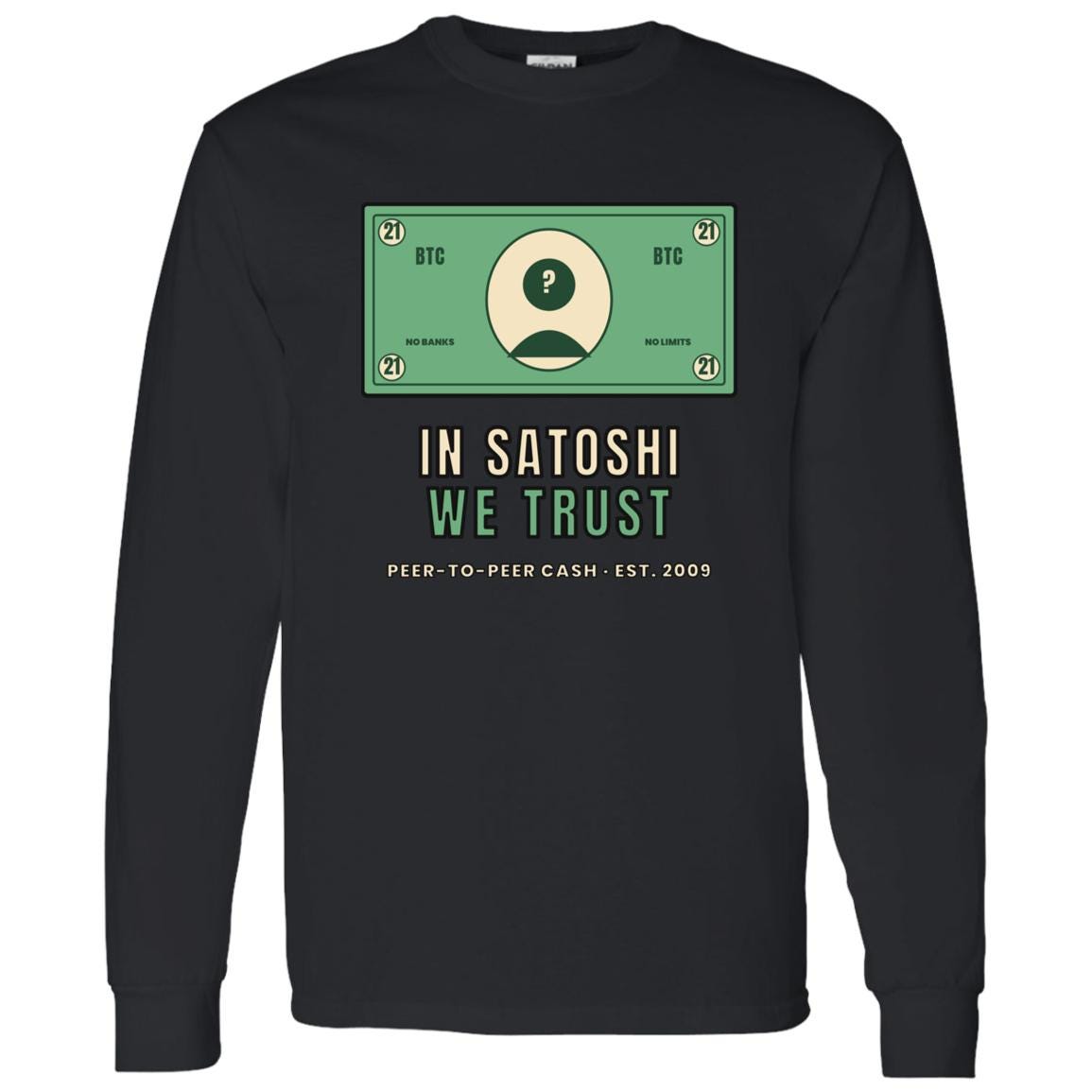 In Satoshi We Trust Long Sleeve Shirt, Bitcoin Banknote Tee, Funny Bitcoin Shirt, Crypto Gift For Men