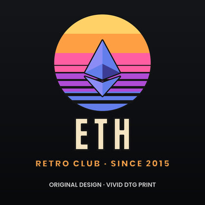 Ethereum Sunset Shirt, Retro ETH T-Shirt, Vintage Crypto Tee, Ethereum Gift, ETH Holder Gift, Crypto Investor Shirt