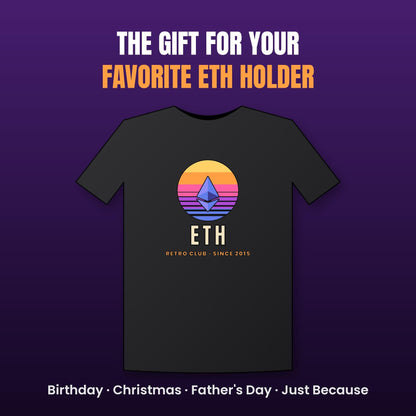 Ethereum Sunset Shirt, Retro ETH T-Shirt, Vintage Crypto Tee, Ethereum Gift, ETH Holder Gift, Crypto Investor Shirt
