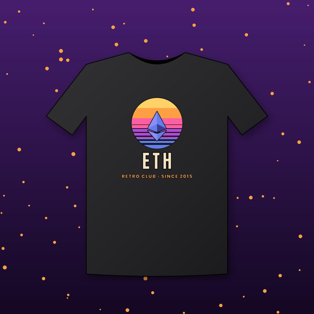 Ethereum Sunset Shirt, Retro ETH T-Shirt, Vintage Crypto Tee, Ethereum Gift, ETH Holder Gift, Crypto Investor Shirt