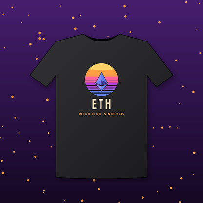 Ethereum Sunset Shirt, Retro ETH T-Shirt, Vintage Crypto Tee, Ethereum Gift, ETH Holder Gift, Crypto Investor Shirt