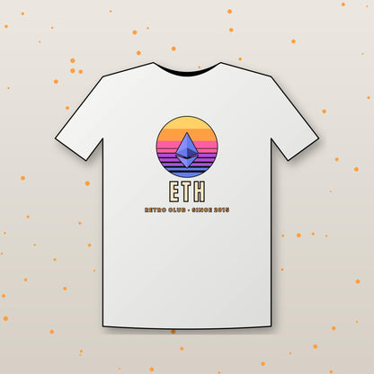 Ethereum Sunset Shirt, Retro ETH T-Shirt, Vintage Crypto Tee, Ethereum Gift, ETH Holder Gift, Crypto Investor Shirt