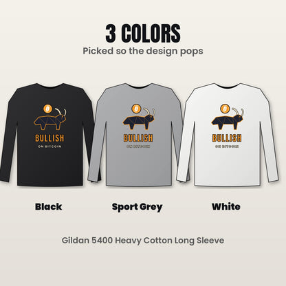 Bitcoin Bull Long Sleeve Shirt, Bullish On Bitcoin Tee, Crypto Bull Market Shirt, Crypto Trader Gift