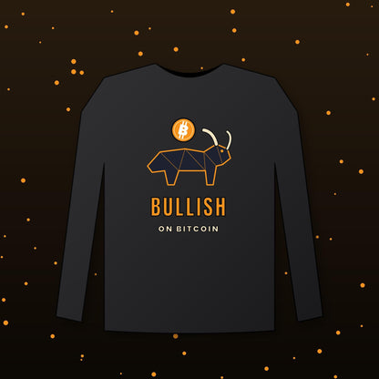 Bitcoin Bull Long Sleeve Shirt, Bullish On Bitcoin Tee, Crypto Bull Market Shirt, Crypto Trader Gift