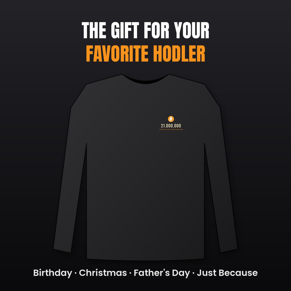 Bitcoin 21 Million Long Sleeve Shirt, Minimalist Bitcoin Tee, Small Chest BTC Shirt, Crypto Gift For Men