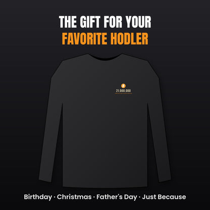 Bitcoin 21 Million Long Sleeve Shirt, Minimalist Bitcoin Tee, Small Chest BTC Shirt, Crypto Gift For Men