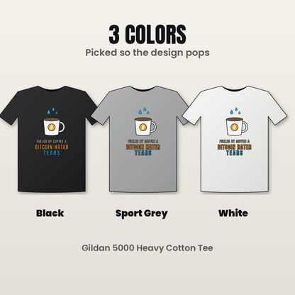 Bitcoin Hater Tears Shirt, Funny Bitcoin T-Shirt, Coffee And Crypto Tee, Bitcoin Gift, Crypto Humor Shirt
