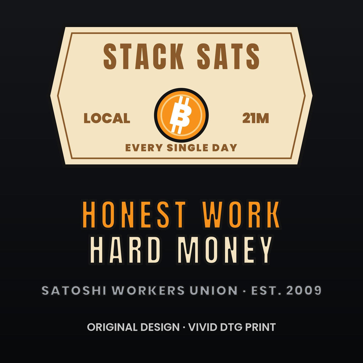 Stack Sats Long Sleeve Shirt, Bitcoin Workwear Tee, Vintage Badge Crypto Shirt, Bitcoin Gift For Men