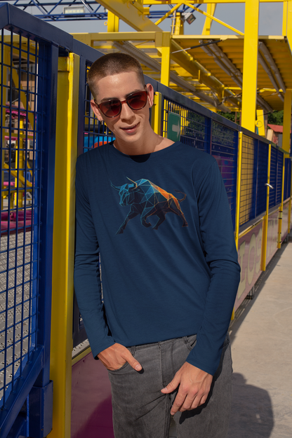 Polygonal Bull Long Sleeve Bullish Crypto