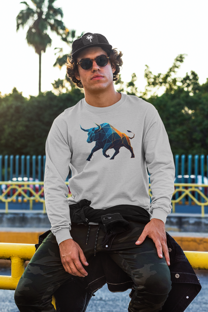 Polygonal Bull Long Sleeve Bullish Crypto