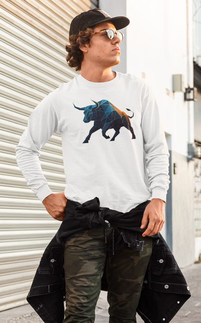 Polygonal Bull Long Sleeve Bullish Crypto